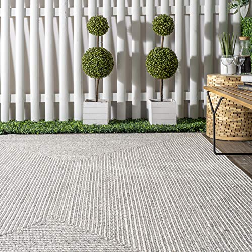 nuLOOM Wynn Braided Indoor/Outdoor Area Rug, 10' x 13' Oval, Ivory
