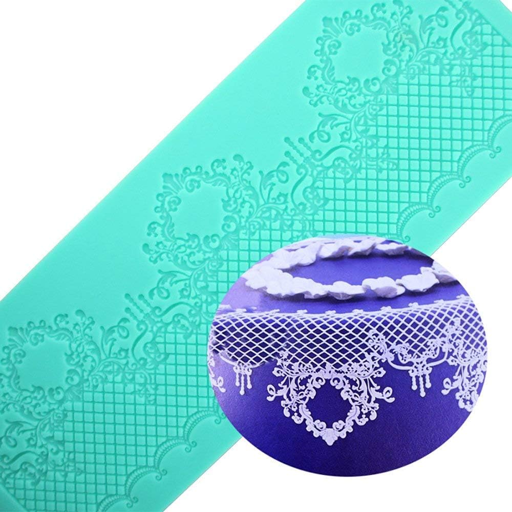 Anyana sugar edible wedding heart Novelty Alcazar lace cake silicone Embossing Mat Texture fondant impression lace mat decorating mold gum paste cupcake topper icing candy imprint baking moulds craft