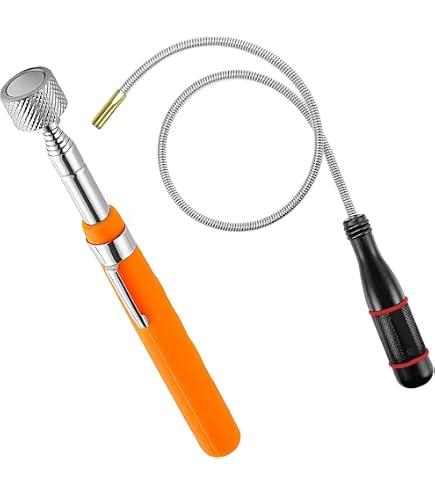 Bend-It 24" Flexible Magnetic Pickup Tool – 3 Lb Pull, 7mm Narrow Head, Retriever For Car Keys, Screws, Nuts & Sink Drains