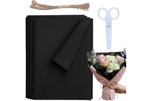 72 Sheets of Ttissue Paper for Gift Bags, 27.5 x 19.7 inches, Black Tissue Paper for Wrapping Gifts, for DIY Handmade Decorat