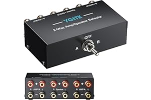 YGiTK 2(1)-in-1(2)-Out Amp/Speaker Switcher Selector Box | 2-Way Speaker Switcher | High Fidelity Audio Transmission | No Ext
