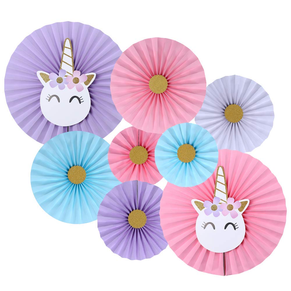 Balloonistics Unicorn Party Supplies With Paper Fan Decorations