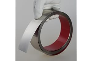 Hungbak Peel and Stick Metal Trim, Flexible Stainless Steel Molding for Wall, Fireplace, Mirror Frame, Craft and Home Decoration (Shiny Silver, 6m x 5cm)