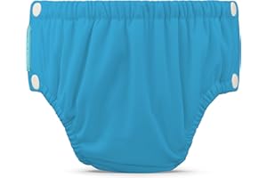Charlie Banana Reusable Washable Swim Diaper, Easy On and Off Snaps for Baby Girls Boys, Soft and Snug Waterproof Fit to Prevent Leaks - Turquoise, Size L (22-34 lbs)