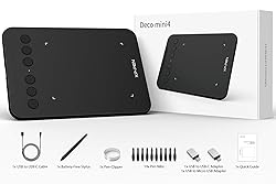 Drawing Tablet XPPen Deco mini4 Graphic Tablet Pen