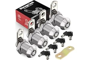 MKING 4 Pack 90°Cam Lock,5/8" Tool Box Locks with Keys,Cabinet,Mailbox Lock for RV Storage Lock Keyed Alike Toolbox Replacement Set