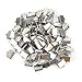 200PCS Silver Plated Ribbon Ends Fastener Clasps Textured Crimp End Clamps Cord Ends 8mm