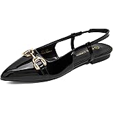 LUCKY STEP Women's Slingback Flats Pointed Toe Elegant Ballet Flat Comfortable Fashion Slip On Dressy Mule Sandals