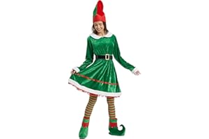 COMCHE 5 Pack Women’s Elf Costume Set Adult Christmas Cosplay Suit Xmas Outfits