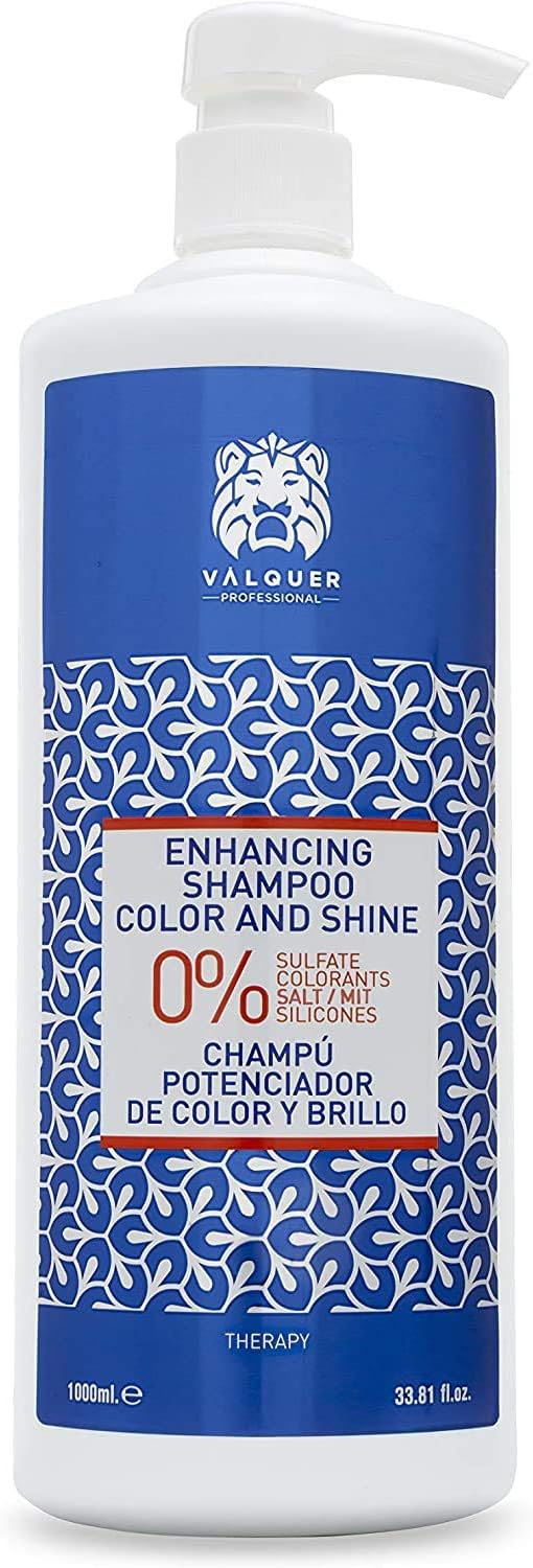 VALQUER Color & Shine Enhancing Shampoo for Dyed Hair, Blue, 1 l (Pack of 1)