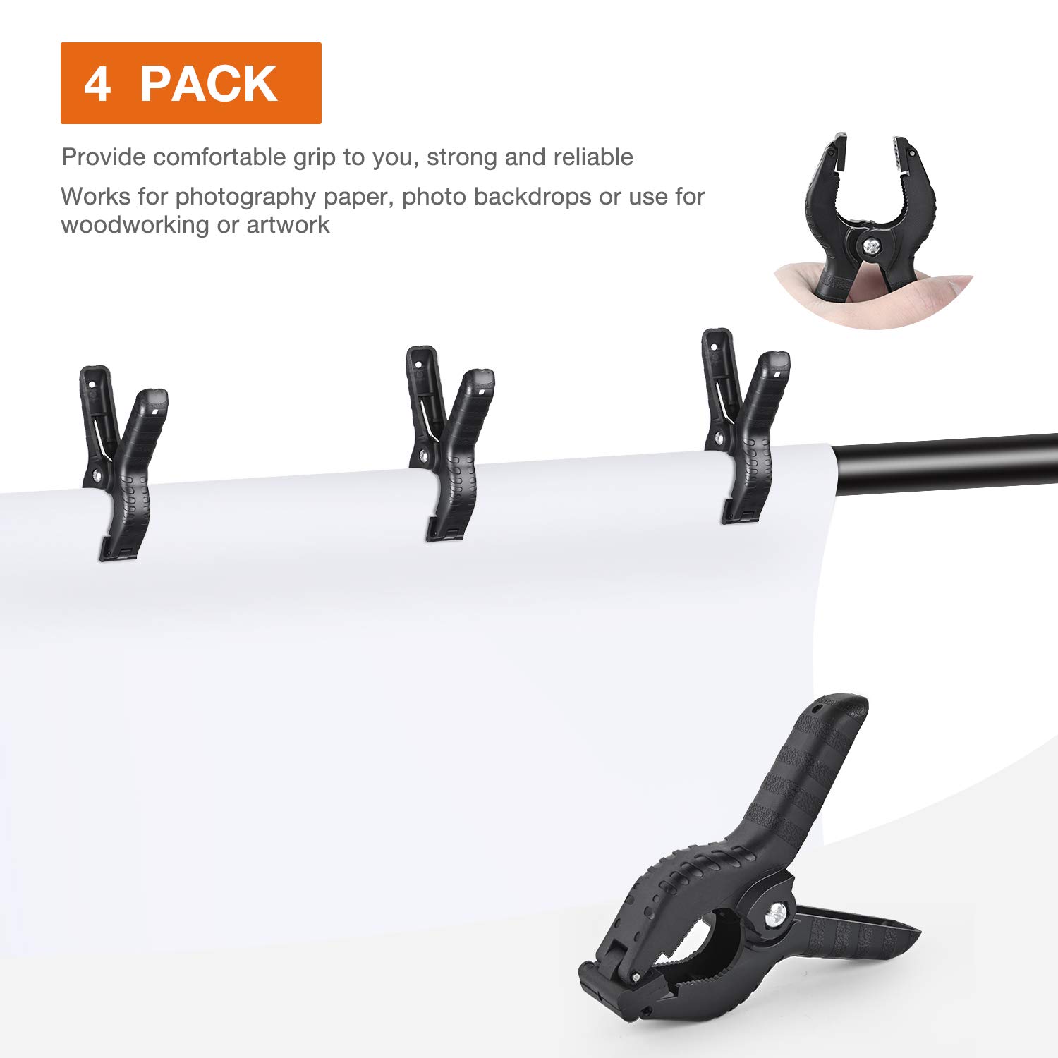 Yesker T- Shape Backdrop Stand Kit 8.5ftx5ft Adjustable Portable Photo Background Backdrop Stand with 4 Spring Clamps Back Drop for Photography Photoshoot