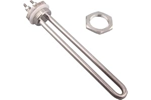 CPBGXJZD 12v Heating Element DC Solar Resistance U Shape DN25 Electric Immersion Water Element Tubular Boiler Heater 100w 150