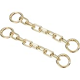 uxcell 2Pcs Purse Strap Extender 5.9-Inch, Bag Extender Chain Light Gold, Metal Bag Replacement Handbag Chain with Spring Buckle for Purse Handbags Shoulder Bag Decoration, 0.5 Width