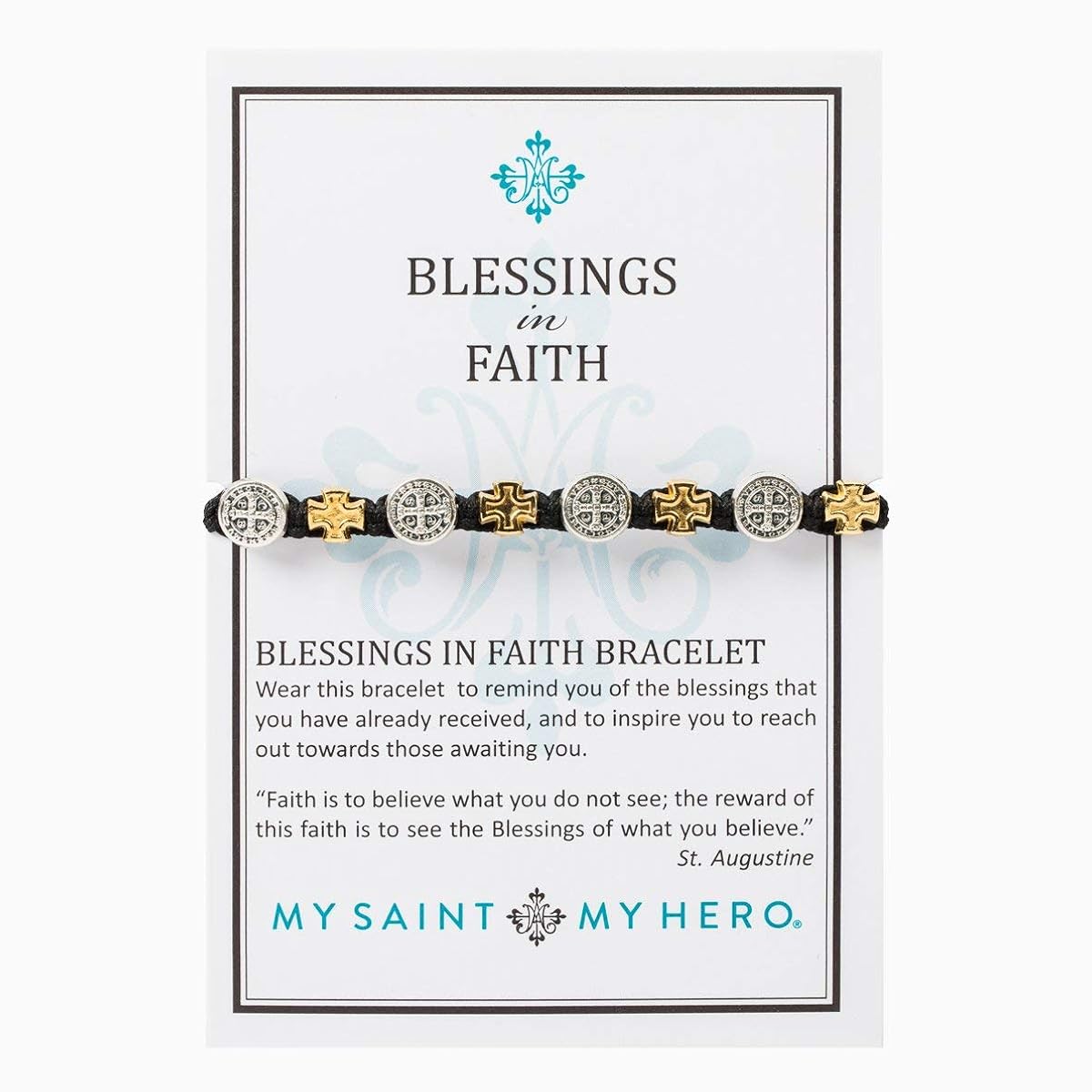 高級感 ブレスレット My Saint My Hero Be The One母theresaのカルカッタブレスレットシルバートーンブラックのコード 100 の保証 Www Iacymperu Org