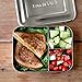 LunchBots Large Trio Stainless Steel Lunch Container -Three Section Design for Sandwich and Two Sides - Metal Bento Lunch Box - Eco-Friendly - Stainless Lid - Blue Dots