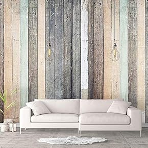 Wall Murals for Bedroom Beautiful Wood Feature Industrial Removable Wallpaper Peel and Stick Wall Stickers - 66x96 inches