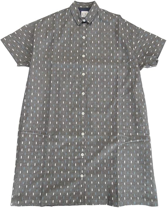 Amazon 儀右ヱ門 ワンピース ギエモン ぎえもん Y2136 久留米絣 日本製 ワンサイズ ﾗｲﾝﾚｲﾝ ｸﾞﾚｰ 白 ﾌﾞﾙｰ ワンピース チュニック 通販