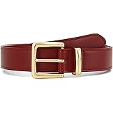 Tanpie Women's Casual Belts with Gold/Silver Buckle for Jeans Pants Dresses Ladies Stitched Waist Belt