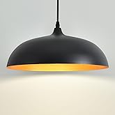 DOTCN Large Pendant Light Fixtures Ceiling Hanging, 13.7" Dome Pendant Lights,Black Pendant Lighting Fixture,Adjustable Penda
