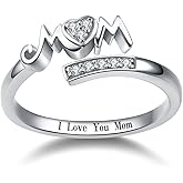YFN 925 Sterling Silver Mom Rings Mothers Ring Women Jewelry for Mum
