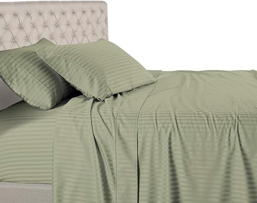 Amazon Com Royal Hotel Stripe Sheets Top Split Cal King Adjustable California King Bed Sheets 4pc Bed Sheet Set 100 Cotton 600 Thread Count Deep Pocket Top Split California