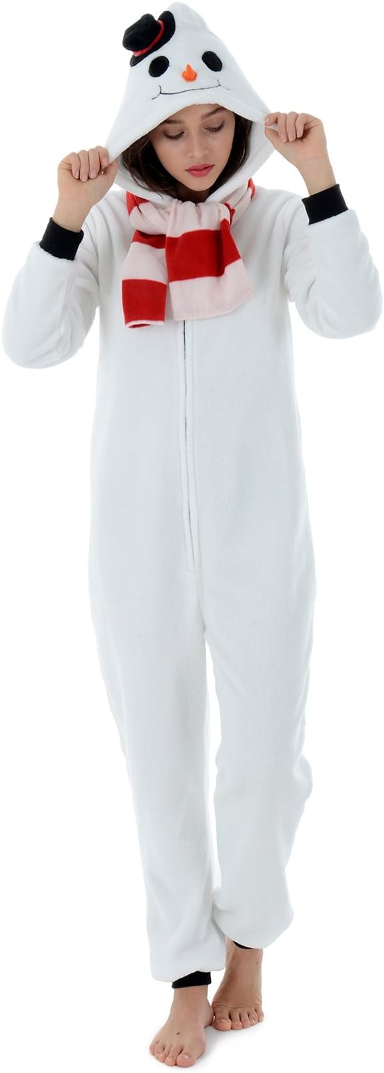 Autumn Faith Ladies Fleece All in One Piece Pyjamas Jump Sleep Suit Onesie PJs Nightwear New