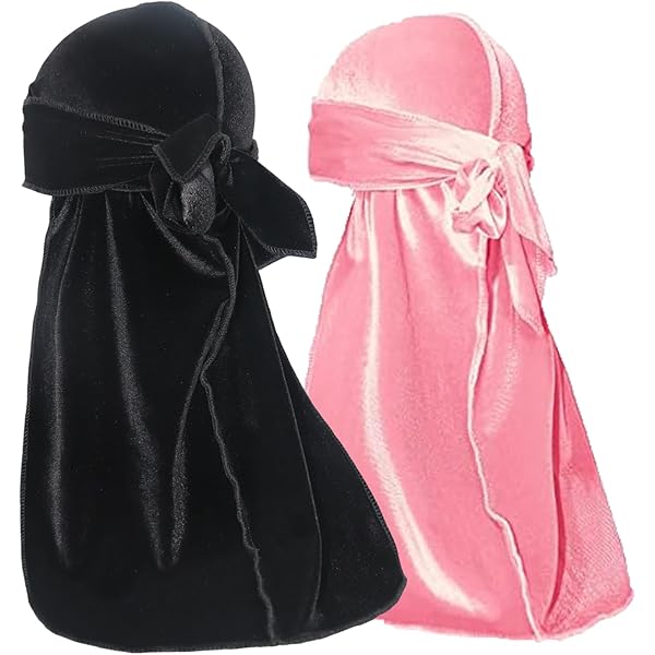 Bandana Coda Lunga BOBOZHONG 2 Pezzi - Satin Durag Per Uomini E Donne Hip Hop