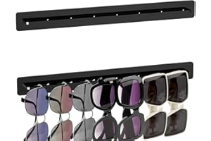 DODAMOUR 2 Pack Sunglasses Organizer for Wall, Acrylic Sunglass Holder Wall Mounted, Hanging Eye Glasses Display Storage Rack