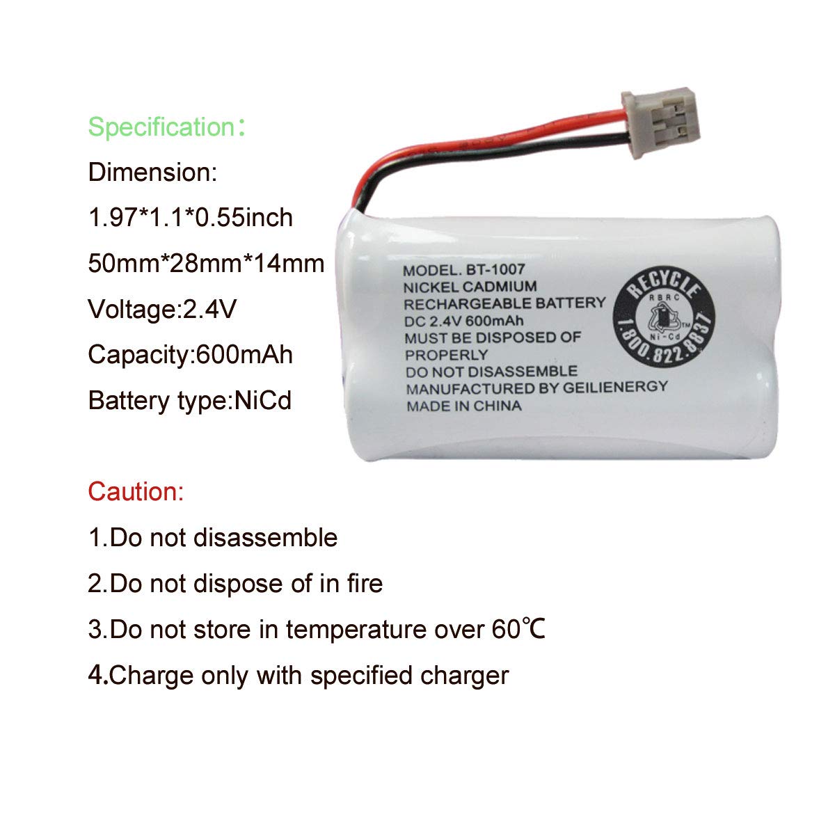 GEILIENERGY BT-1007 Cordless Phone Battery Compatible with Uniden BT1007 BT904 BT-904 BT1015 BT-1015 BBTY0651101 BBTY0460001 BBTY0510001 BBTY0624001 BBTY0700001 HHR-P506 HHR-P506A(3-Pack)