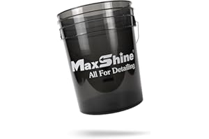 Maxshine 5 Gallon Universal Detailing Bucket (Black) | Car Wash Bucket for Scratch-Free Washing, Auto Detailing & Garage Storage | Holds Soap, Foam Cannon, Brushes, Microfiber Towels & More
