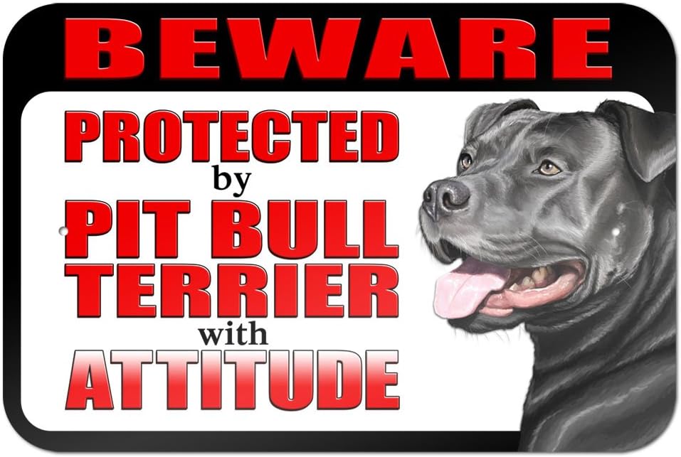 beware of dog sign pitbull
