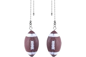 Dotlite 2Pcs American Football Ceiling Fan Pull Chains,Sport Theme String Charm Decorative Extension 14", Fun Light Chains Extender with Connector Accessories for Home Décor