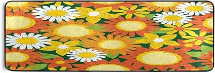 Mnsruu Alfombra de baño, diseño de girasoles, color amarillo y naranja