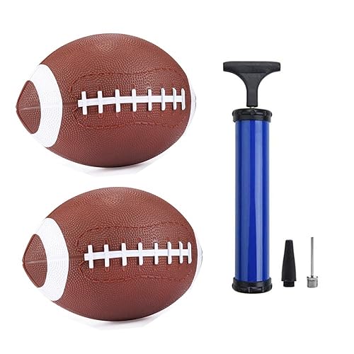 YAPASPT 2Pack Football with Pump- Mini American Rubber Footballs