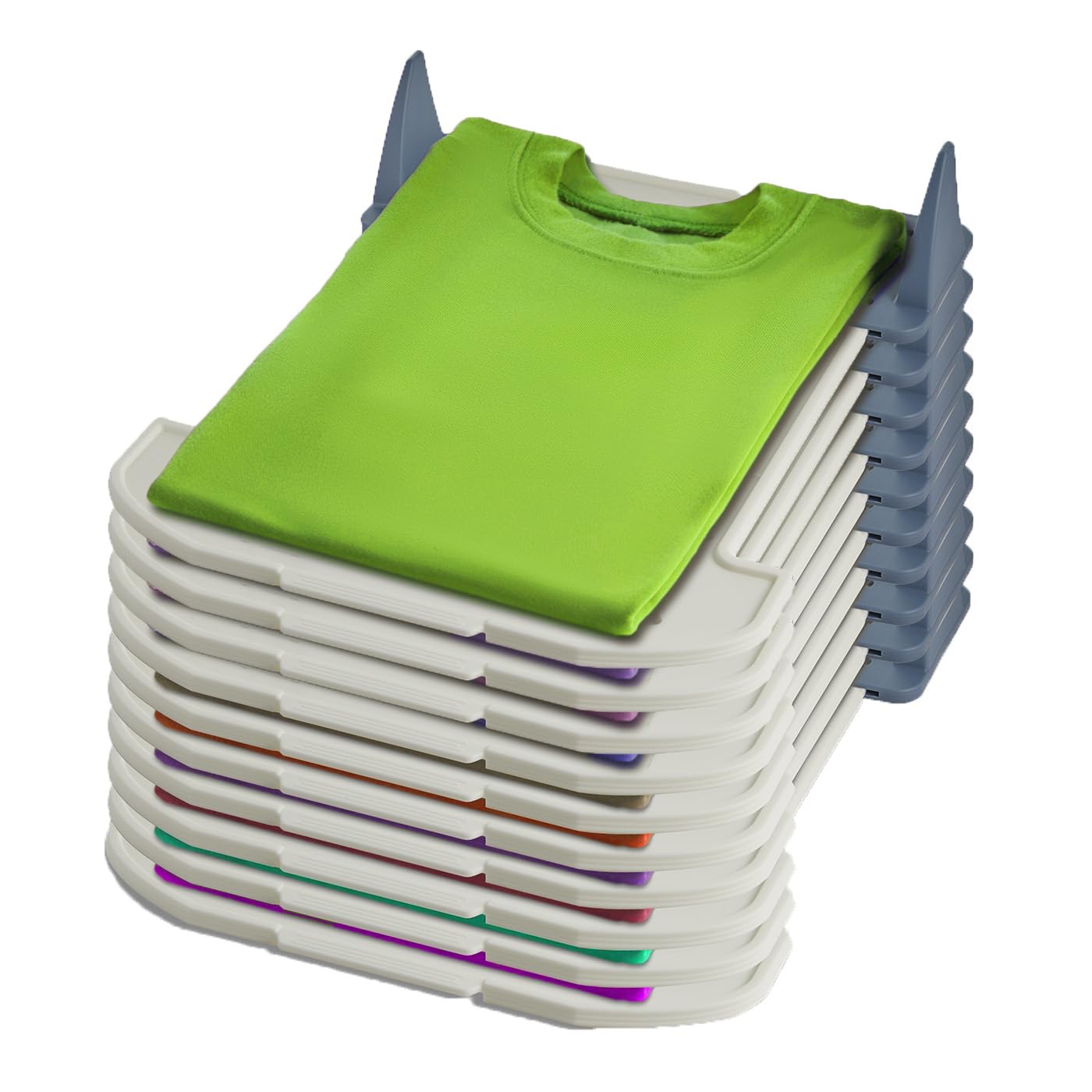 Photo 1 of Clothes Organizer – T Shirt Folder and Organizer for Closet, Stackable Shirt Folding Board, Durable Clothes Folder System for Neat Storage (10-Pack)