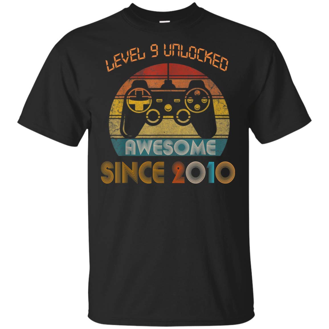 Level 9 Unlocked Awesome Since 2010-9th Birthday Gamer T-shirt