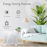 Devola 1000W WiFi Glass Panel Heater Open Window Detection White view 3