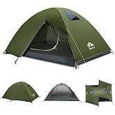 Night Cat 2-Persons Backpacking Tent: Waterproof Lightweight Camping Tent for Two People Hiking Outdoor Mountain with Aluminum Poles and Rainfly Green
