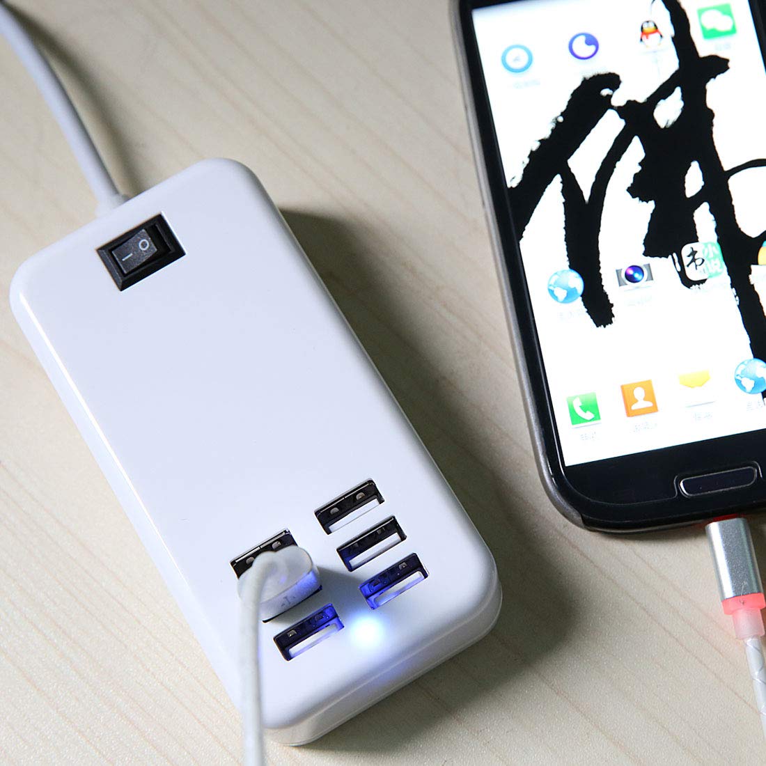 NoyoKere Cargador USB Universal de 6 Puertos para iPhone iPad iPad Samsung con Carga múltiple de Pared Adaptador de Enchufe de 5V / 3A UE