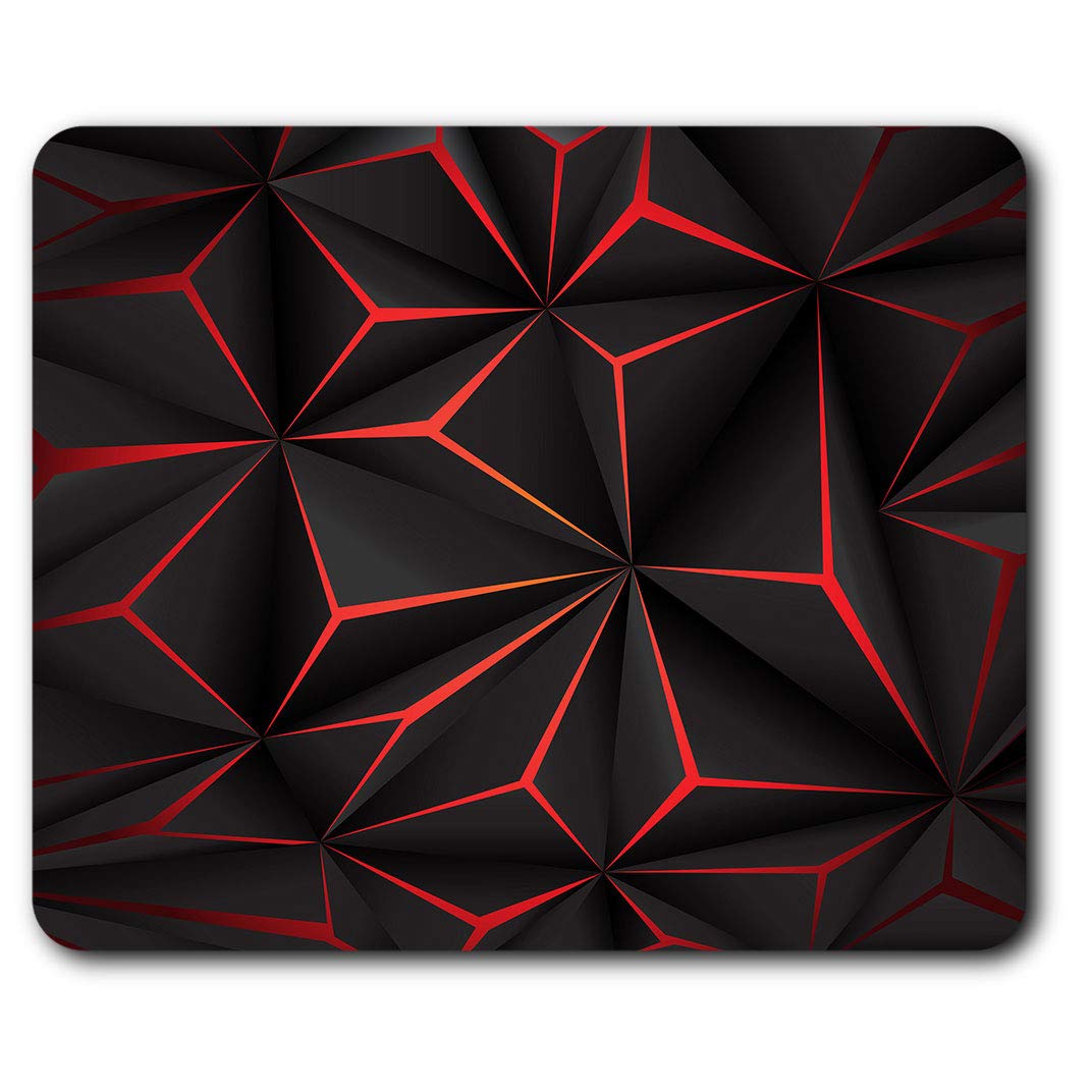 Black & Red Futuristic Mouse Mat Pad Computer PC Laptop Gaming Office Home Desk Accessory Gadget 12953