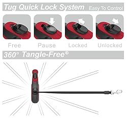 TUG 360° Tangle-Free Retractable Dog Leash with