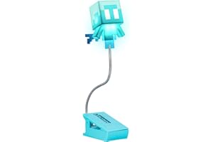 Paladone Minecraft Allay Clip On Book Light - Officially Licensed Reading Light, Clip Lamp Design with Flexible Cable, Featuring Allay Mob Shaped Head, 3 Light Modes, Battery Powered