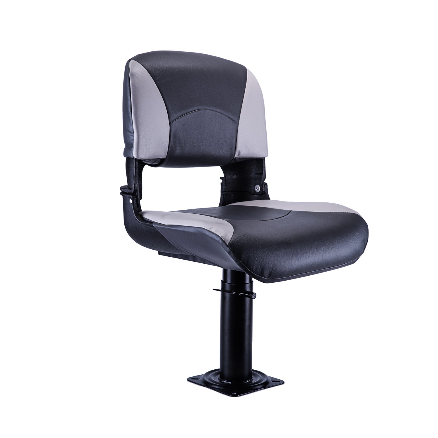 Seating Low Back Foldable Padded Boat Seat with NoPinch Hinges and