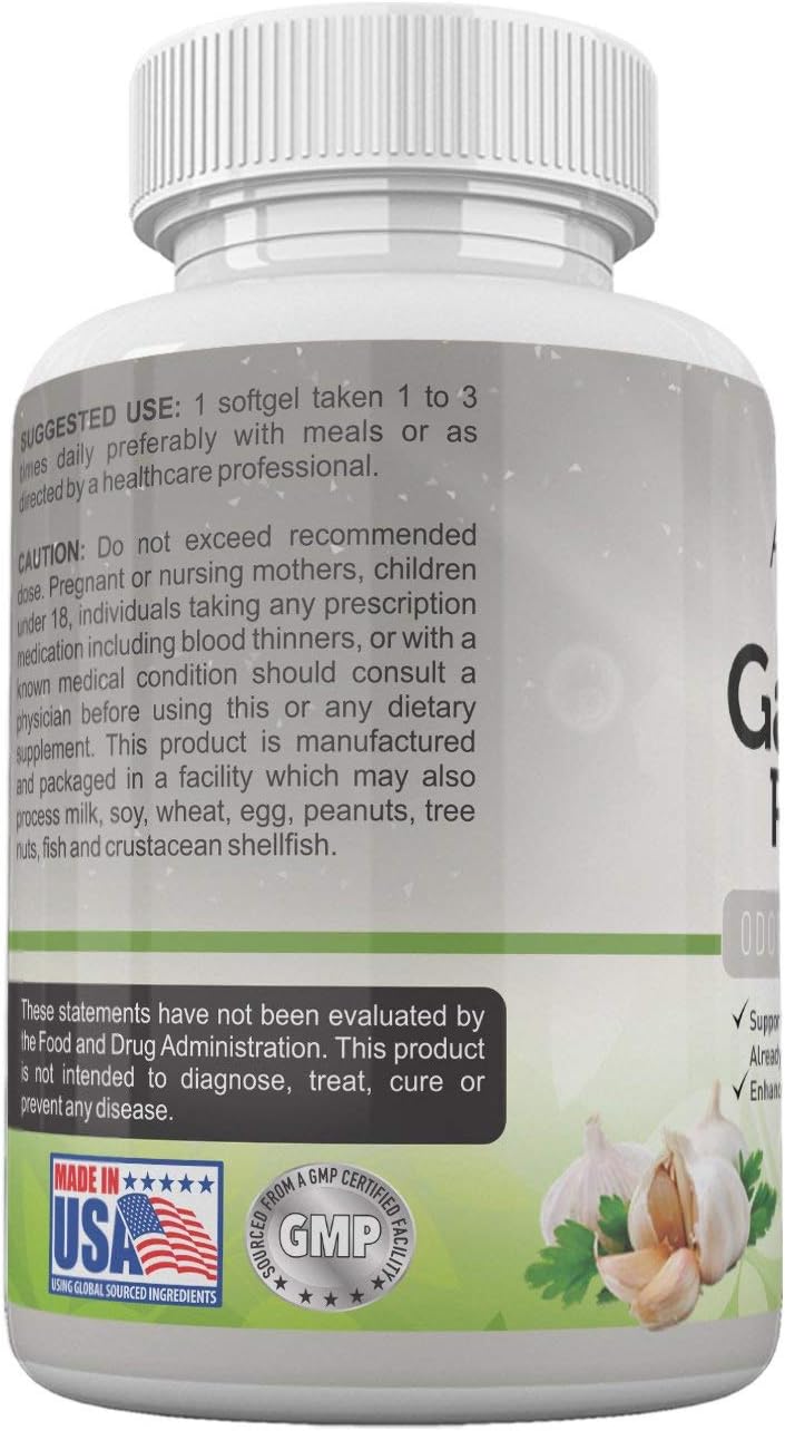 Garlic Supplement with Parsley Odorless Garlic Pills Support Balanced