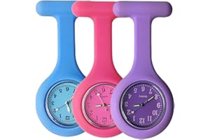 SIBYTECH Nurse Watch Brooch, Silicone with Pin/Clip, Glow in Dark Design, Health Care Nurse Doctor Paramedic Medical Brooch Fob Watch