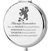 KEYCHIN Pig Pocket Mirror Pink Pig Fans Gifts You are Braver Stronger Smarter Than You Think Pig Compact Mirror (Pig-S)