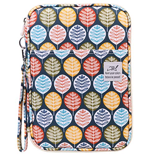 Max 192 Slots Colored Pencil Case Large Capacity Pencil Holder Multi-Layer Pen Organizer Bag for Watercolor Pencils & Markers& Gel Pens,Great Gift for Student Artist (Leaf)