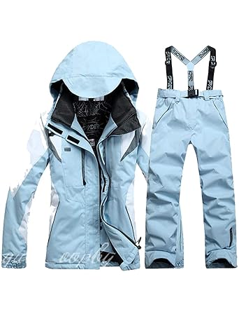 kisshes Damen Skianzüge Set Wasserdicht Winddicht Schneeanzug Warm Snowboardanzug Skijacke Skihose Zweiteilig Ski Jacke Anzug