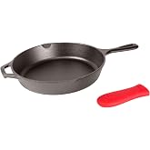 Lodge Pre-Seasoned Cast Iron Skillet with Hot Handle Holder, 10.25 Inches | Non-Toxic &amp; Naturally Non-Stick Cast Iron Pan, Compatible with Oven, Stove, Grill &amp; Campfire, Made in USA