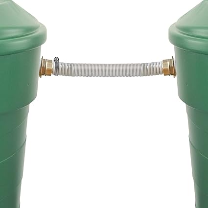 Amur VERBINDUNGSSET für REGENTONNEN inkl. VERBINDUNGSSCHLAUCH 25mm und hochwertige 1-Zoll Messing - VERBINDUNGSTEILE, REGENTO